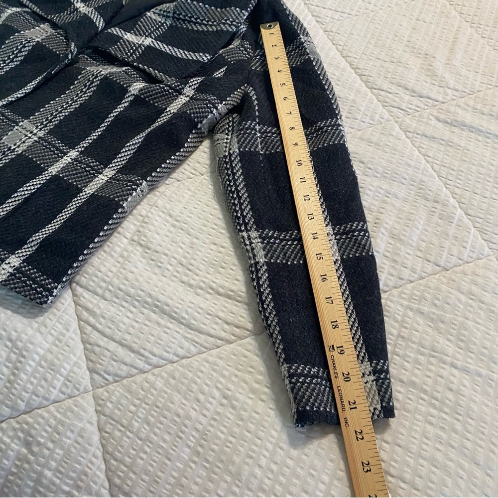 Coldwater Creek Women's Size 16 Jacket Textured Swing Black & White Check Plaid - Picture 8 of 12